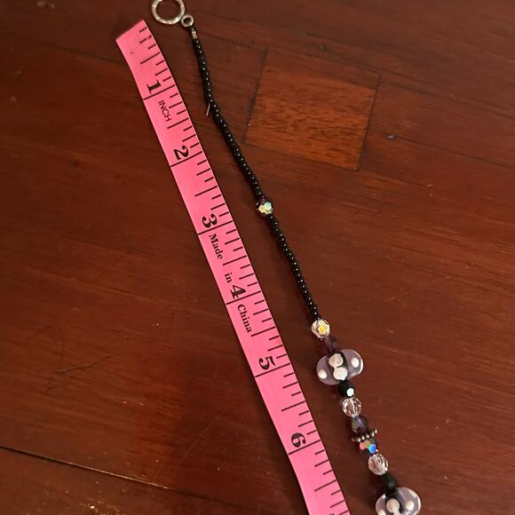 Handcrafted unique beaded necklace Boho Bohemian Clear Purple unbranded - Picture 3 of 7